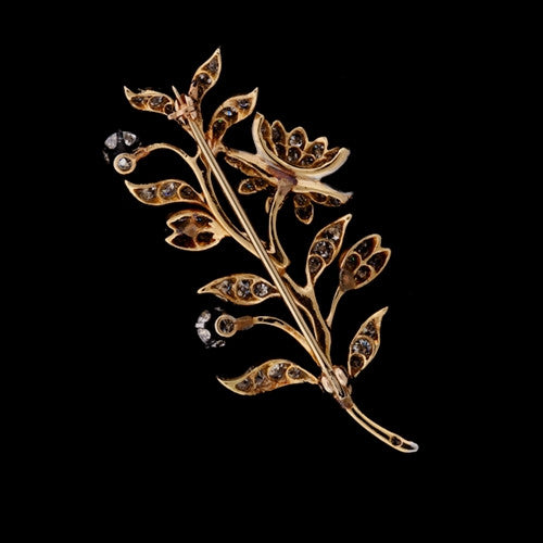 Diamond Floral Brooch