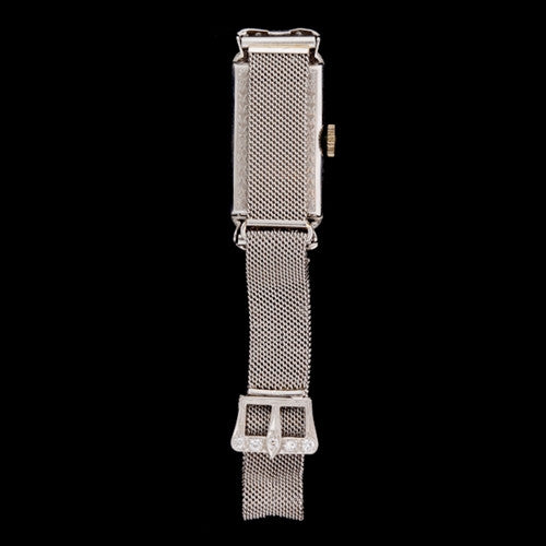 Deco Diamond & Sapphire Platinum Watch