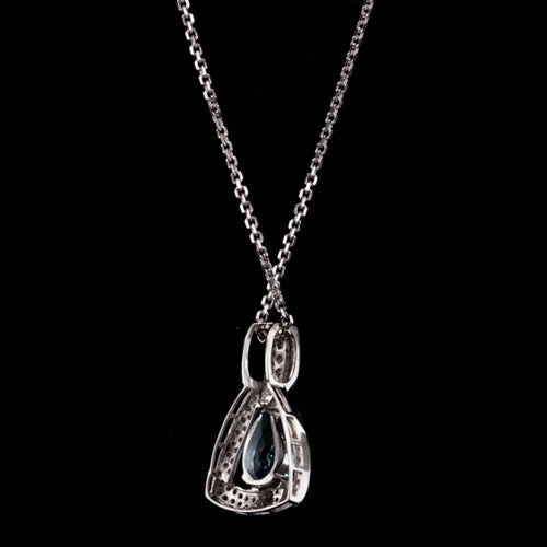 Blue Topaz & Diamond 18KT Necklace