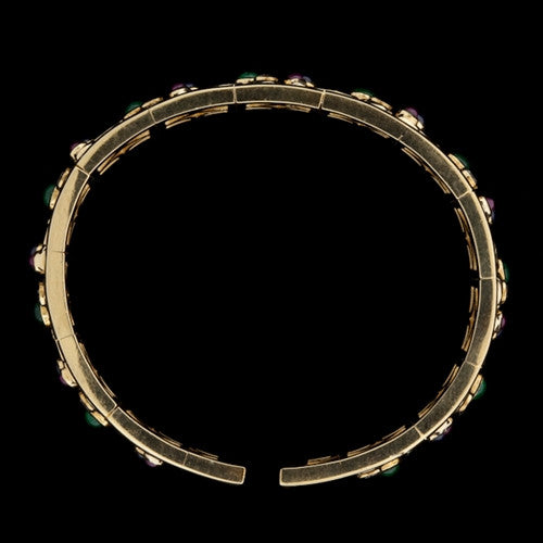  Multi-Gem, Diamond 18KT Bangle Bracelet
