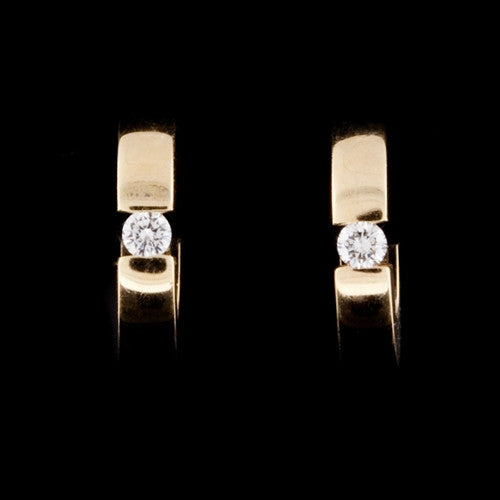 18KT Diamond Huggie Hoop Earrings