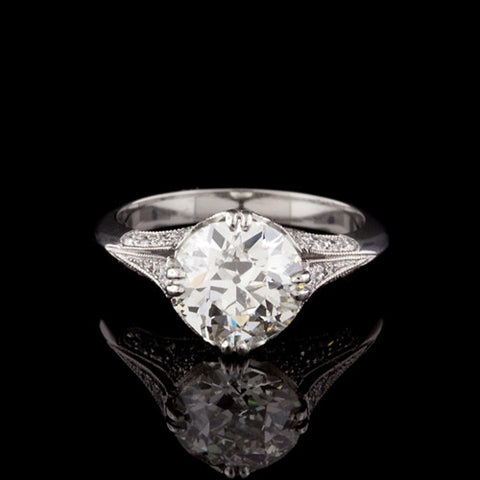 3.23ct tw European Cut GIA Diamond Ring
