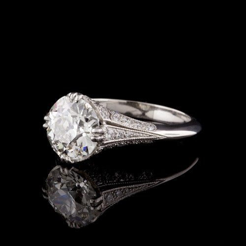 3.23ct tw European Cut GIA Diamond Ring