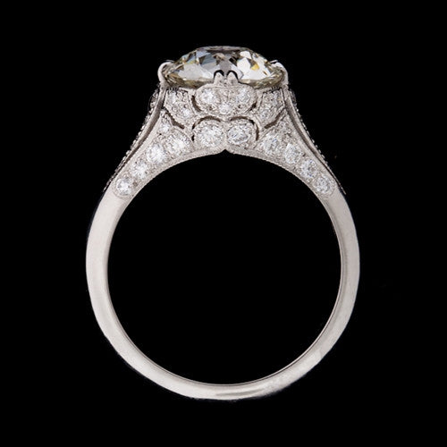 3.23ct tw European Cut GIA Diamond Ring