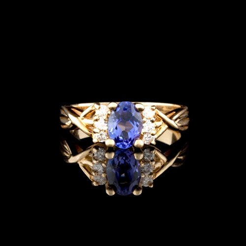 1ct Tanzanite & Diamond Ring