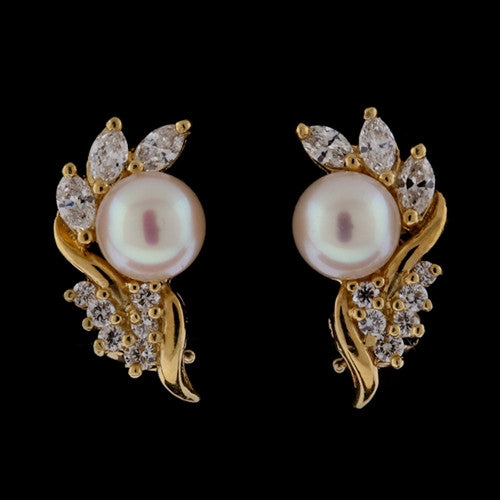 7mm Pearl & Diamond Earrings