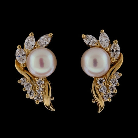 7mm Pearl & Diamond Earrings