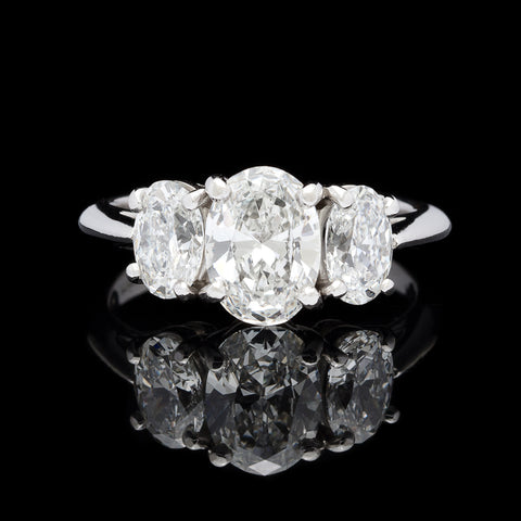 Tiffany & Co. 2.45 Carat Total Weight Oval Shape Diamond Ring