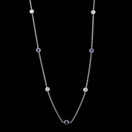 Sapphire & Diamond by the Yard Style Necklace