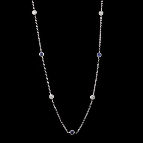 Sapphire & Diamond by the Yard Style Necklace