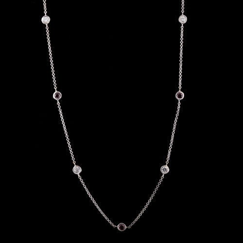 Ruby & Diamond by the Yard Style Necklace