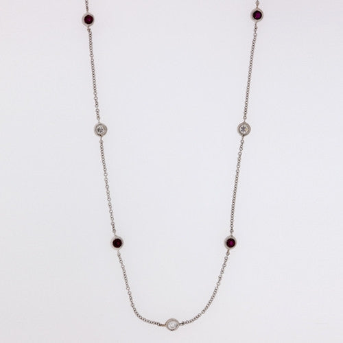 Ruby & Diamond by the Yard Style Necklace
