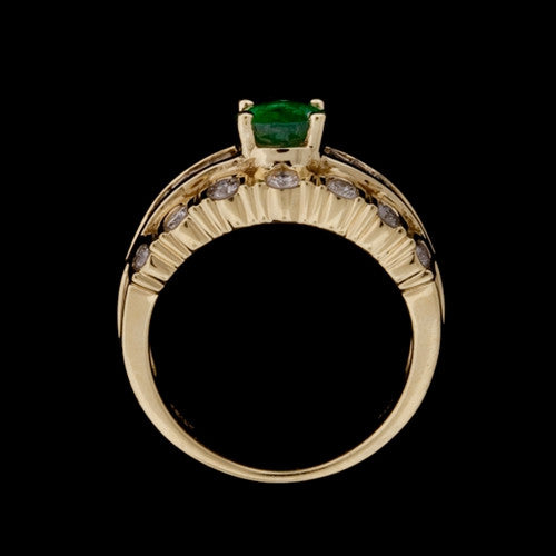 1.10ct Emerald & Diamond 18KT Ring