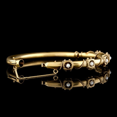 Vintage Seed Pearl Bangle Bracelet
