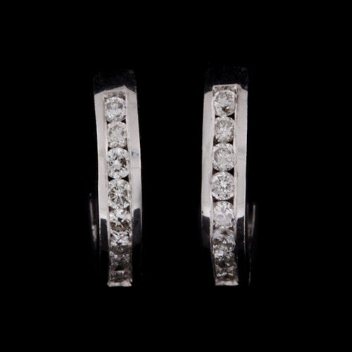 14KT Diamond Huggie Hoop Earrings