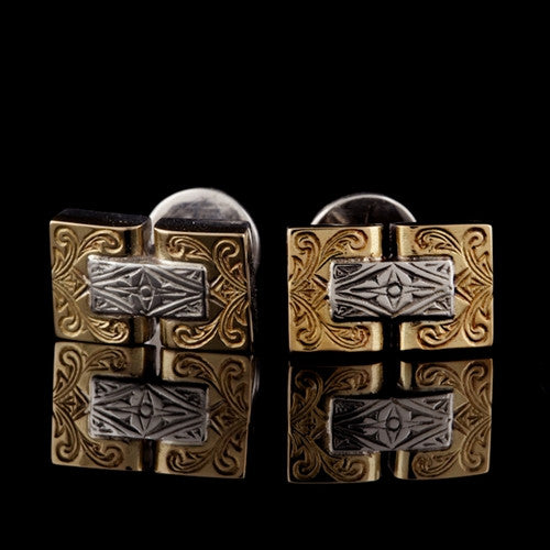 Konstantino Silver & 18KT Yellow Gold Cuff Links