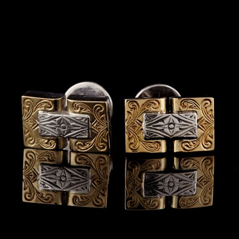 Konstantino Silver & 18KT Yellow Gold Cuff Links