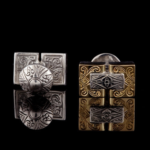 Konstantino Silver & 18KT Yellow Gold Cuff Links