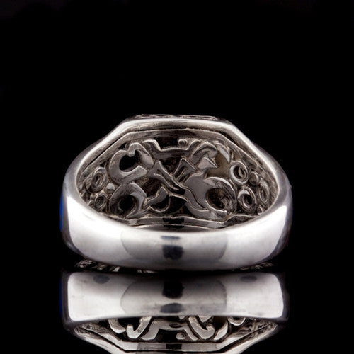 John Hardy Sterling Dayak Blue Enamel Ring