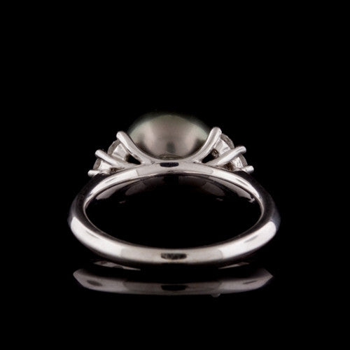 Mikimoto Black Pearl & Diamond Ring