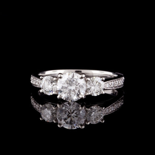 1.60ct tw Round GIA Diamond Plat. Ring