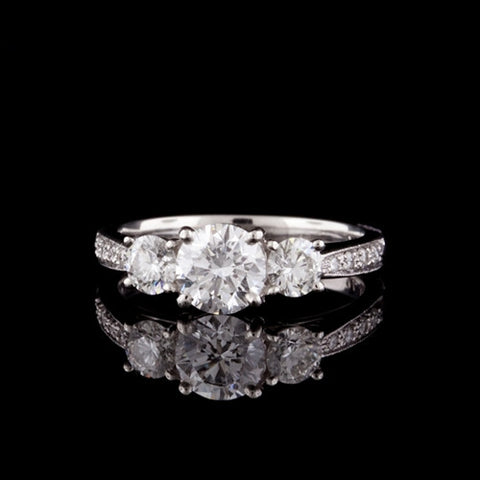 1.60ct tw Round GIA Diamond Plat. Ring