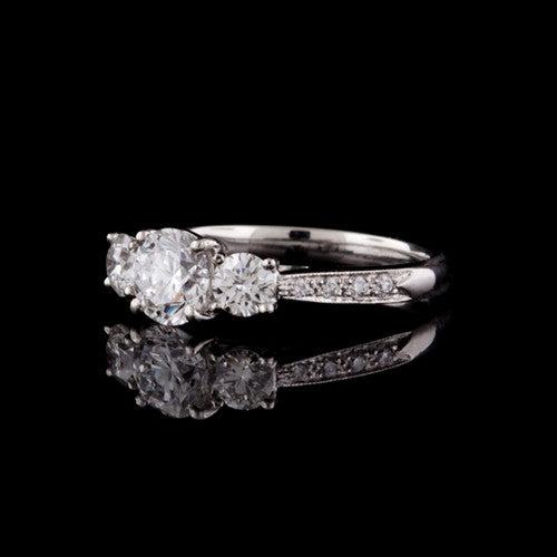 1.60ct tw Round GIA Diamond Plat. Ring