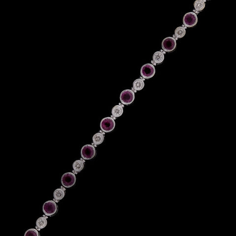 Bezel Set Ruby & Diamond Bracelet