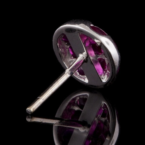 Ruby & Diamond Button Earrings