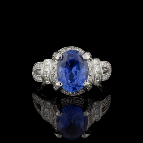 4.06ct Sapphire & Diamond Ring