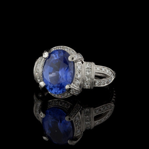 4.06ct Sapphire & Diamond Ring