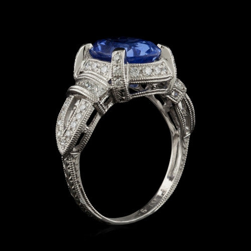 4.06ct Sapphire & Diamond Ring