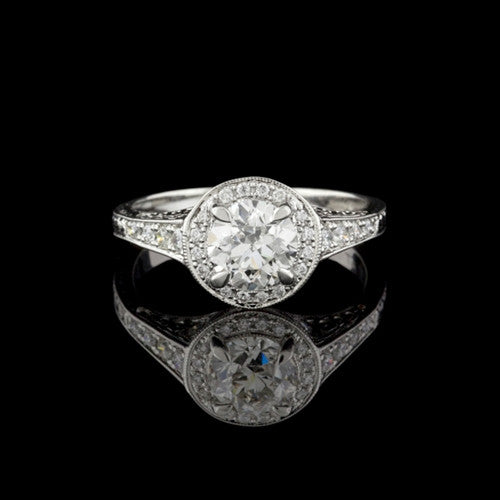 1.23ct tw European Cut Diamond Ring