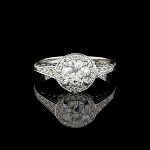 1.23ct tw European Cut Diamond Ring