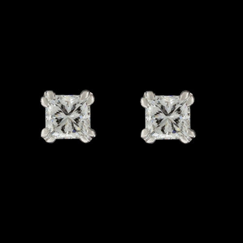 2.03ct tw Princess Cut Diamond Studs