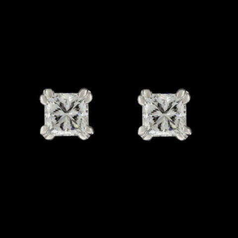 2.03ct tw Princess Cut Diamond Studs