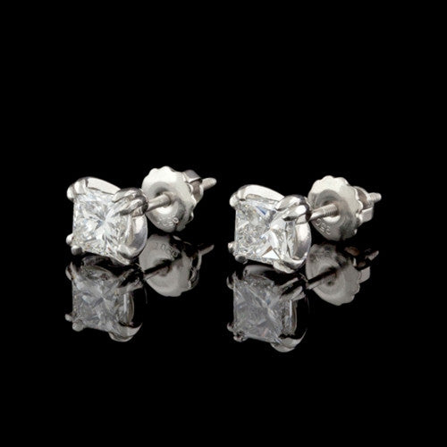 2.03ct tw Princess Cut Diamond Studs
