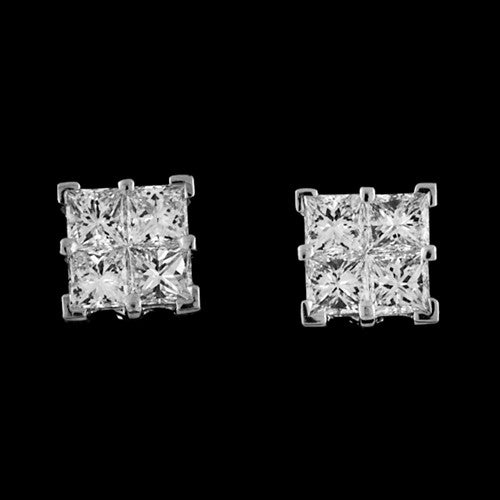 1.60ct tw Princess Cut Diamond Studs