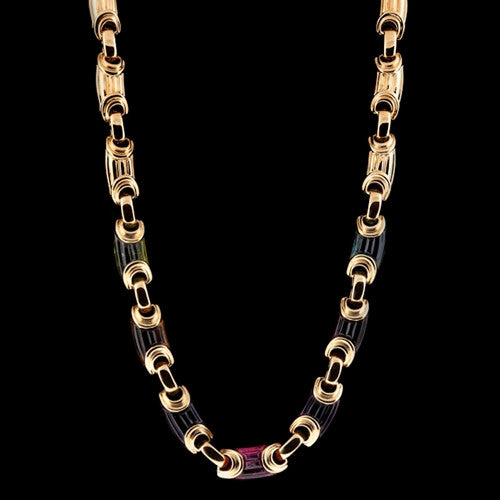 Multi-Colored Stone 18KT Necklace
