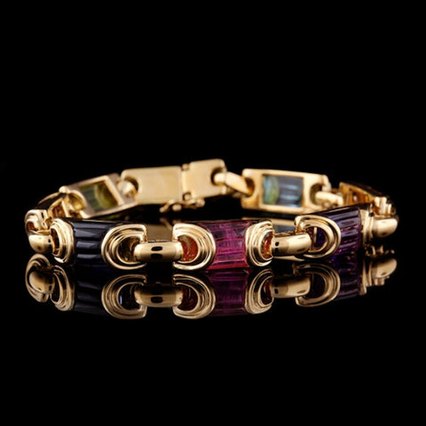 Multi-Colored Stone 18KT Bracelet