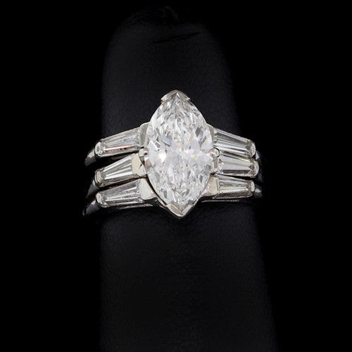 2.94ct tw Marquise GIA Platinum Diamond Ring