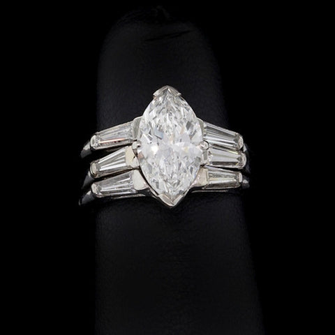 2.94ct tw Marquise GIA Platinum Diamond Ring