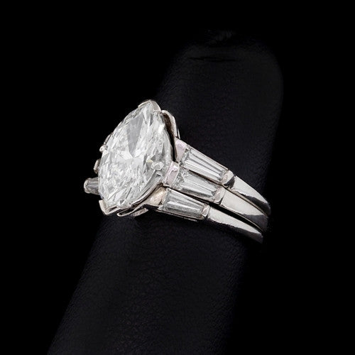 2.94ct tw Marquise GIA Platinum Diamond Ring
