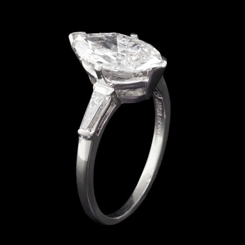 2.94ct tw Marquise GIA Platinum Diamond Ring