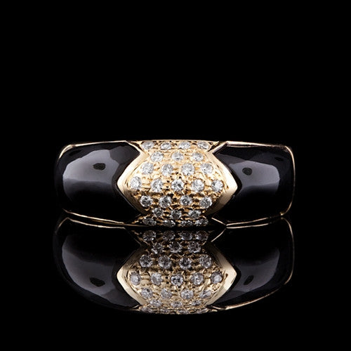 18KT Diamond & Black Onyx Ring