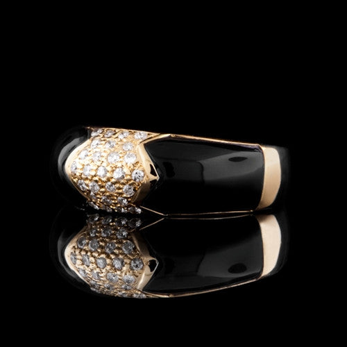 18KT Diamond & Black Onyx Ring