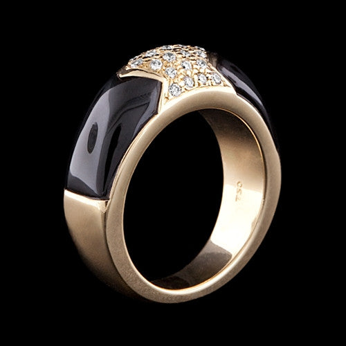 18KT Diamond & Black Onyx Ring