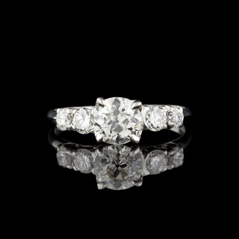 1.34ct tw Old Mine Brilliant Cut Diamond Ring