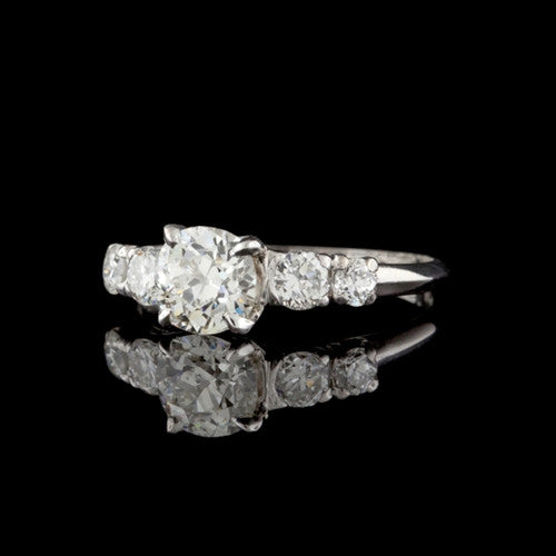 1.34ct tw Old Mine Brilliant Cut Diamond Ring