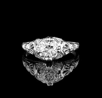 1.46ct European Cut Diamond Ring